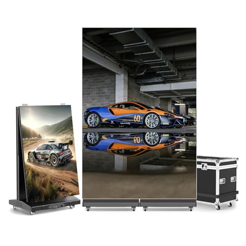 80In Indoor Vertical LED Folding Poster Display, Floor-Standing Movable Digital Signage Screen, Full-Color Advertising Display mit WiFi/USB/HDMI, Intelligent Split-Screen Media Player(2pcs) von YGWXYYZJ