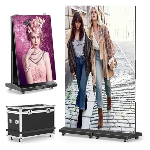 80In P1.86 Intelligenter spaltbarer LED-Bildschirm, USB Plug-and-Play faltbare Led-Digitalanzeige Bodenstehender beweglicher Digital Signage Bildschirm Intelligenter Split-Screen Media Player(2pcs) von YGWXYYZJ