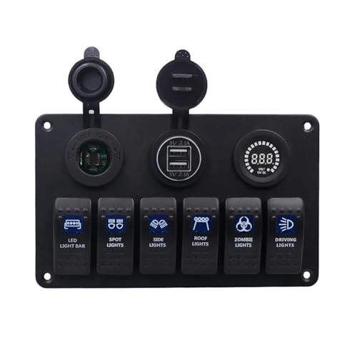 Wasserdichte 6 Banden Fahrzeug Schalter Mit Doppelten USB Anschlüssen Elektrische Messgerät Elektrische Bedienfeld ABS Für Unbefestigte Verwendung Wasserdichte 6 Banden Fahrzeug Schalter Mit Doppelten USB Anschlüssen Elektrische Messgerät Elektrische Bedienfeld ABS Für Unbefestigte Verwendung von YGXNHOG