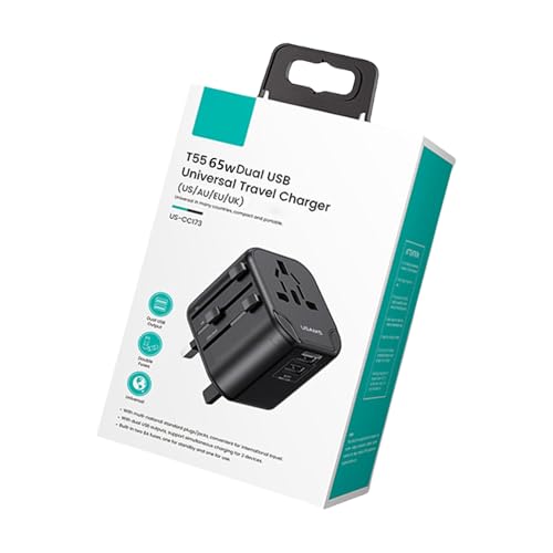 YGXNHOG Internationaler Energieadapter 12W/20W/65W Globaler Reiseadapter Mit 2 USB Hafen Für US Australien EU UK von YGXNHOG