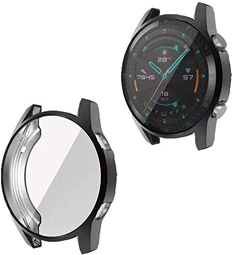 YGoal Displayschutzfolie für Huawei Watch GT 2 46mm, Vollverdeckte TPU-Hülle mit Flexibler Schutzhülle für die Stoßstange Passend für Huawei Watch GT 2 46mm (Schwarz) von YGoal