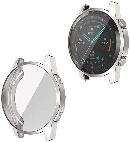 YGoal Displayschutzfolie für Huawei Watch GT 2 46mm, Vollverdeckte TPU-Hülle mit Flexibler Schutzhülle für die Stoßstange Passend für Huawei Watch GT 2 46mm (Silber) von YGoal