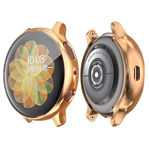 YGoal Displayschutzfolie für Samsung Galaxy Watch Active 2, Vollverdeckte TPU-Hülle mit Flexibler Schutzhülle für die Stoßstange Passend für Samsung Galaxy Watch Active 2 40mm, Gold von YGoal