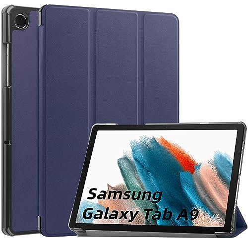 YGoal Hülle für Galaxy Tab A9 8 Zoll 2023, Premium PU Leder Ständer mit Multi-Angle Business Folio Case Cover für Samsung Galaxy Tab A9 8 Zoll SM-X110/115 2023 Tablet, Blau von YGoal