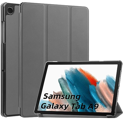 YGoal Hülle für Galaxy Tab A9 8 Zoll 2023, Premium PU Leder Ständer mit Multi-Angle Business Folio Case Cover für Samsung Galaxy Tab A9 8 Zoll SM-X110/115 2023 Tablet, Grau von YGoal