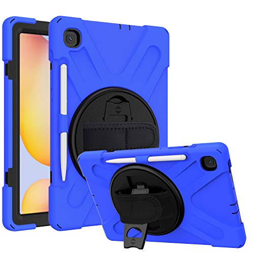 YGoal Hülle für Galaxy Tab S6 Lite 2024 - [Handschlaufe] [Schultergurt] Robuste Schutzhülle mit Fallschutz Case Cover für Samsung Galaxy Tab S6 Lite 10.4 P620, Blau von YGoal