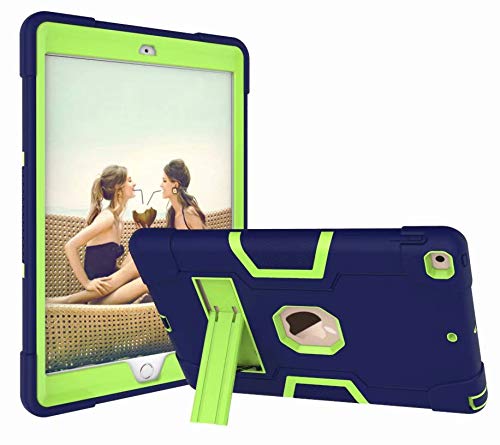 YGoal Hülle für Neu iPad 10.2 - DREI Layer Shockproof Hybrid Schutzhülle mit Ständer Case Cover für iPad 8th Gen 2020 / 7th Gen 2019 10.2 Zoll, Blau&Grün von YGoal