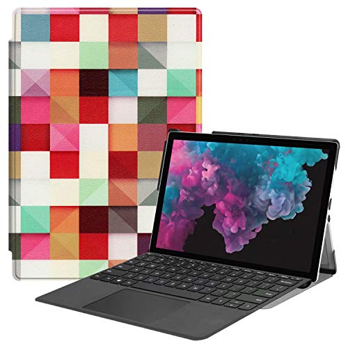 YGoal Hülle für Surface Pro 7 Premium PU Leder Ständer Business Folio Case Cover mit Multi-Angle, Quadrat von YGoal