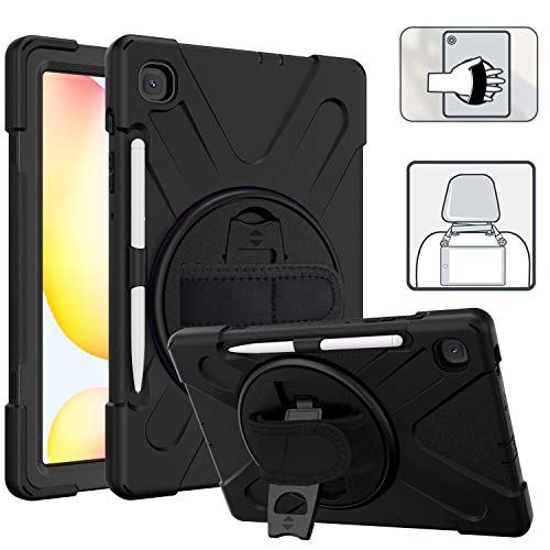 YGoal Schutzhülle für Galaxy Tab S6 Lite, Handschlaufe, Schultergurt, strapazierfähig, robust, sturzsicher, für Samsung Galaxy Tab S6 Lite 10.4 P615/P610, Schwarz von YGoal