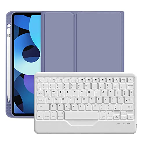 YGoal Tastatur Hülle für Huawei Matepad Air,(QWERTY Englische Layout) Ultradünn PU Leder Schutzhülle mit Abnehmbarer drahtloser Tastatur für Huawei Matepad Air 11.5, Lila von YGoal