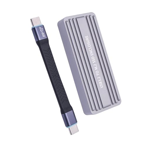 YHAILI USB-C-Solid-Disk-Gehäuse für Doppelprotokolle 2242 2280, Aluminium, werkzeuglose Installation, unterstützt bis zu 4 TB, 20 Gbit/s von YHAILI