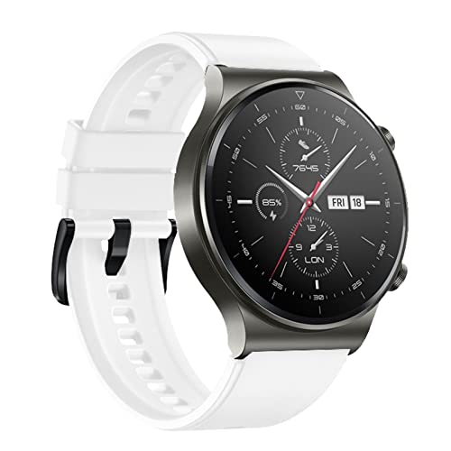 YHC Armband für Huawei Watch GT2 Pro,Silikon Ersatzarmbänder Kompatibel mit Huawei Watch GT2 46mm (Weiß) von YHC