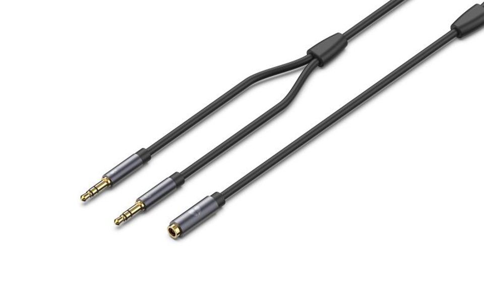 YHEMI 3,5mm Klinke Buchse auf 2x3,5mm Klinke Stecker-0.3M Audio-Kabel, 3,5-mm-Klinke (30 cm) von YHEMI