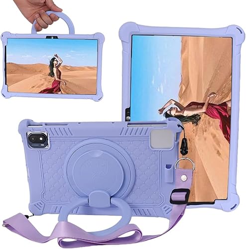 YHFZR Hülle Stoßfest Leicht Case 360 Drehgriff und Ständer Kinder Hülle für DOOGEE T10 / DOOGEE T10S / DOOGEE T10 Pro Tablet 10,1 Zoll, Lila von YHFZR