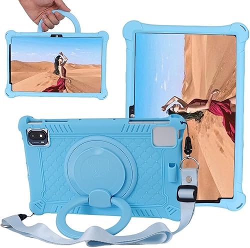 YHFZR Hülle Stoßfest Leicht Case 360 Drehgriff und Ständer Kinder Hülle für Teclast P30T/Moderness MB1001/ Black-View Tab 80/Oscal Pad 50 WiFi/OUZRS Tab-M1/UMI-DIGI Tablet 10,1 Zoll, Blau von YHFZR