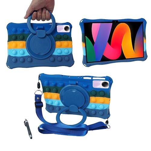 YHFZR Hülle Stoßfest Leicht Case 360 Drehgriff und Ständer Kinder Hülle für Teclast P50/Black-view Tab 16/Teclast T50/UMI-DIGI A15 Tab Tablet 11 Zoll, Dunkel Blau von YHFZR