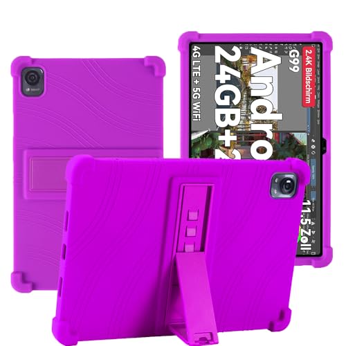 YHFZR Hülle für Black-View Mega 1 Tablet 11,5 Zoll, Leicht Silikon Weich Kindgerechte Hülle mit Standfunktion für Black-View Mega 1 Tablet 11,5 Zoll, Lila von YHFZR