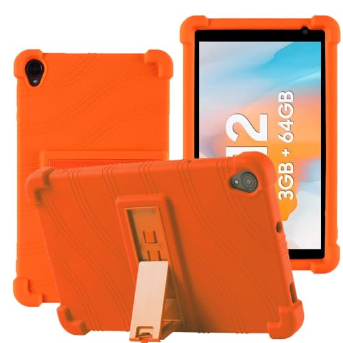 YHFZR Hülle für Black View Tab 50 WiFi 8 Zoll, Leicht Silikon Weich Kindgerechte Hülle mit Standfunktion für Black View Tab 50 WiFi 8 Zoll, Orange von YHFZR