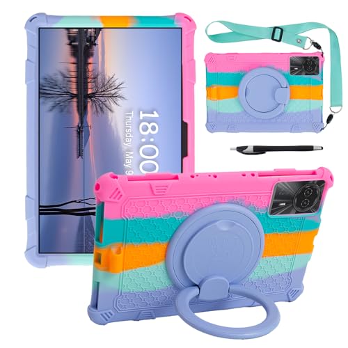 YHFZR Hülle für DOOGEE U11 Pro Tablet 11 Zoll, Stoßfest Leicht Case 360 Drehgriff und Ständer Kinder Hülle für DOOGEE U11 Pro Tablet 11 Zoll, Rose von YHFZR
