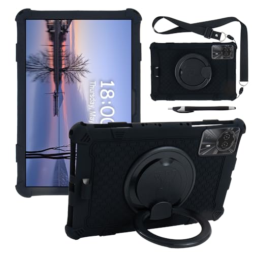 YHFZR Hülle für DOOGEE U11 Pro Tablet 11 Zoll, Stoßfest Leicht Case 360 Drehgriff und Ständer Kinder Hülle für DOOGEE U11 Pro Tablet 11 Zoll, Schwarz von YHFZR