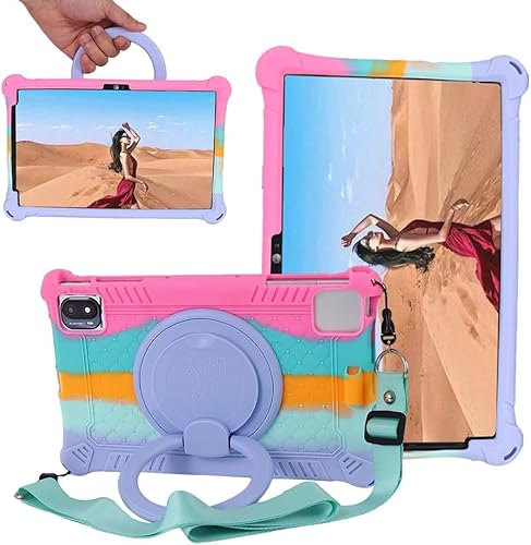 YHFZR Hülle für DOOGEE U9 /U10 /U10 Pro Tablet, Stoßfest Leicht Case 360 Drehgriff und Ständer Kinder Hülle für DOOGEE U9 /U10 /U10 Pro 10,1 Zoll, Rose von YHFZR