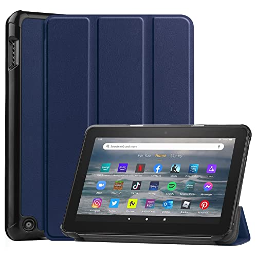 YHFZR Hülle für Das Neue Fire 7-Tablet (12. Generation, 2022), Ultra Schlank Schutzhülle Etui mit Standfunktion Smart Case Cover für Das Neue Fire 7-Tablet (12. Generation, 2022), Blau von YHFZR