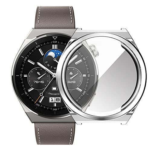 YHFZR Hülle für Huawei Watch GT 3 Pro 43mm, Ultra Schlank Silicone Schutzhülle Abdeckung Case Cover für Huawei Watch GT 3 Pro 43mm, Silber von YHFZR