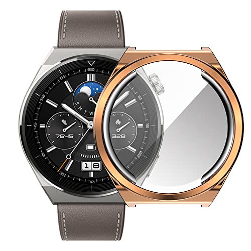 YHFZR Hülle für Huawei Watch GT 3 Pro 46mm, Ultra Schlank Silicone Schutzhülle Abdeckung Case Cover für Huawei Watch GT 3 Pro 46mm, Roségold von YHFZR