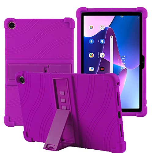 YHFZR Hülle für Lenovo Tab M10 Plus 3rd Gen 10,6 Zoll, Leicht Silikon Weich Kindgerechte Hülle mit Standfunktion für Lenovo Tab M10 Plus 3rd Gen 10,6'' TB-125/128FU, Lila von YHFZR