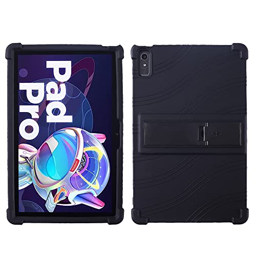 YHFZR Hülle für Lenovo Tab P11 Pro 2nd 2022/ Pad Pro 2022 11.2'', Leicht Silikon Weich Kindgerechte Hülle mit Standfunktion für Lenovo Tab P11 Pro 2nd 2022/ Pad Pro 2022 11.2'' TB-138FC/132FU, Schwarz von YHFZR