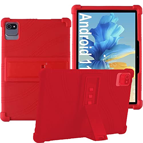 YHFZR Hülle für OUZRS TAB-M1 10 Zoll, Leicht Silikon Weich Kindgerechte Hülle mit Standfunktion für OUZRS TAB-M1 10 Zoll, Rot von YHFZR