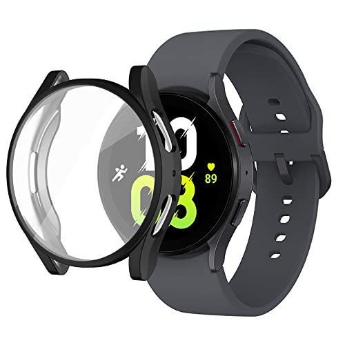 YHFZR Hülle für Samsung Galaxy Watch 5 44mm, Ultra Schlank Silicone Schutzhülle Abdeckung Case Cover für Samsung Galaxy Watch 5 44mm, Schwarz von YHFZR