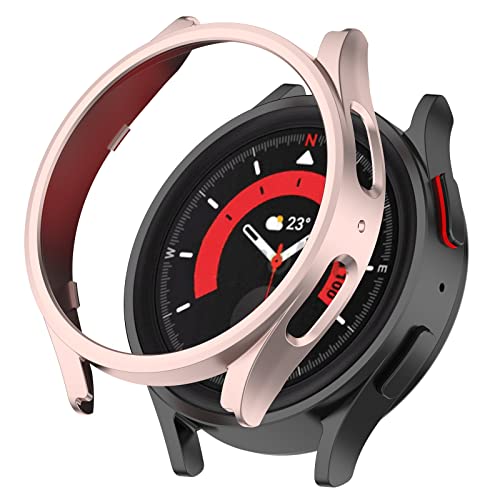 YHFZR Hülle für Samsung Galaxy Watch5 Pro 45mm, Ultra Schlank Silicone Schutzhülle Abdeckung Case Cover für Samsung Galaxy Watch5 Pro 45mm, Roségold von YHFZR