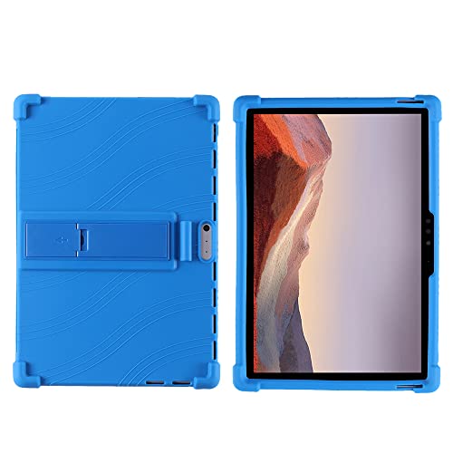 YHFZR Hülle für Surface Pro 7/4/5/6, Leicht Silikon Weich Kindgerechte Hülle mit Standfunktion für Surface Pro 7/4/5/6, Dunkel Blau von YHFZR