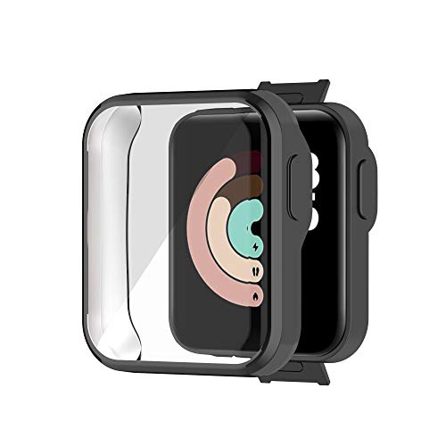 YHFZR Hülle für Xiaomi Mi Watch Lite, Ultra Schlank Silicone Schutzhülle Abdeckung Case Cover für Xiaomi Mi Watch Lite, Schwarz von YHFZR