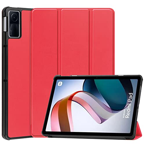 YHFZR Hülle für Xiaomi Redmi Pad, Ultra Schlank Schutzhülle Etui mit Standfunktion Smart Case Cover für Xiaomi Redmi Pad 10.61 Zoll, Rot von YHFZR