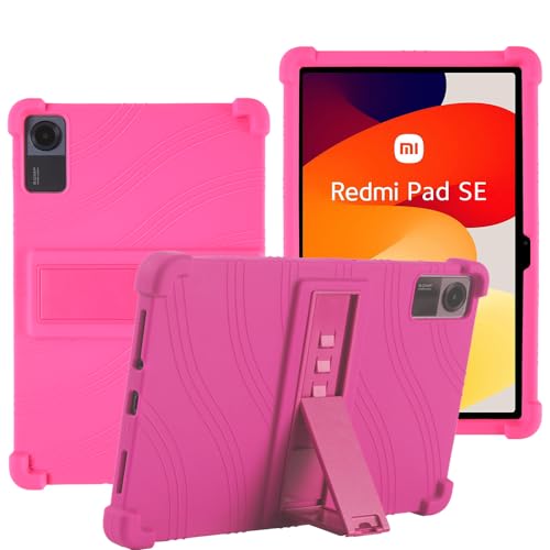 YHFZR Hülle für Xiaomi Redmi Pad SE 11 Zoll, Leicht Silikon Weich Kindgerechte Hülle mit Standfunktion für Xiaomi Redmi Pad SE 11 Zoll, Rose von YHFZR