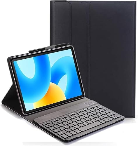 YHFZR Tastatur Hülle for Amazon Fire HD 10 Zoll 2023/2021, (QWERTY Layout), Ultradünn Flip Entfernbar Drahtloser Keyboardständer Ledertasche für Amazon Fire HD 10 Zoll 2023/2021, Schwarz von YHFZR