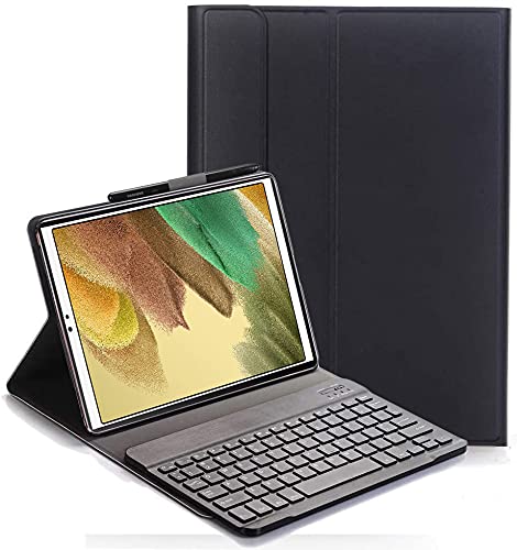 YHFZR Tastatur Hülle for Galaxy Tab A7 Lite 8.7 - (QWERTY Layout), Ultradünn Flip Entfernbar Drahtloser Keyboardständer Ledertasche für Samsung Tab A7 Lite 8.7 SM-T225/T220 Tablet, Schwarz von YHFZR