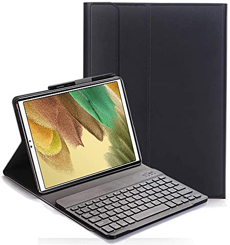 YHFZR Tastatur Hülle for Galaxy Tab A7 Lite 8.7 - (QWERTY Layout), Ultradünn Flip Entfernbar Drahtloser Keyboardständer Ledertasche für Samsung Tab A7 Lite 8.7 SM-T225/T220 Tablet, Schwarz von YHFZR