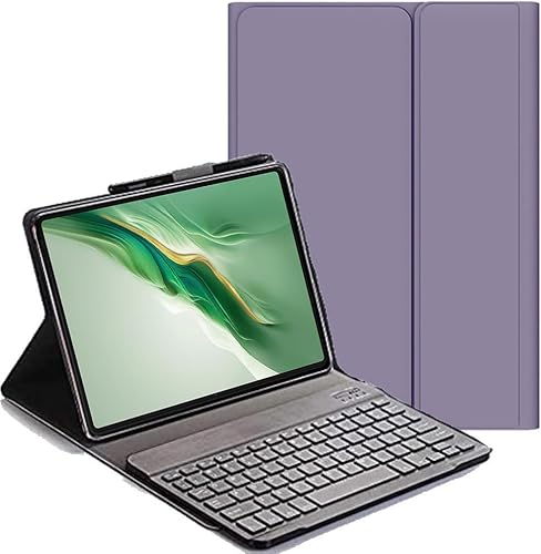 YHFZR Tastatur Hülle for Honor Magic Pad 2 Tablet 12,3 Zoll, (QWERTY Layout), Ultradünn Flip Entfernbar Drahtloser Keyboardständer Ledertasche für Honor Magic Pad 2 Tablet 12,3 Zoll, Lila von YHFZR
