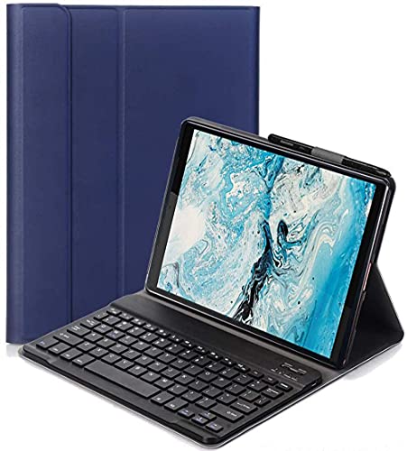 YHFZR Tastatur Hülle for Lenovo Tab M8 - (QWERTY Layout), Ultradünn Flip Entfernbar Drahtloser Keyboardständer Ledertasche für Lenovo Tab M8 (TB-8705F/TB-8505F/TB-8505X/TB-8505FS) 8 Zoll Tablet, Blau von YHFZR