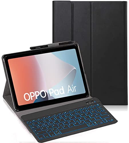 YHFZR Tastatur Hülle for Oppo Pad Air, [Italiana Layout] Ultraslim Hülle mit 7 Farben Beleuchtung Kabellose Tastatur mit Schützhülle für Oppo Pad Air 10,4 Zoll, Schwarz von YHFZR