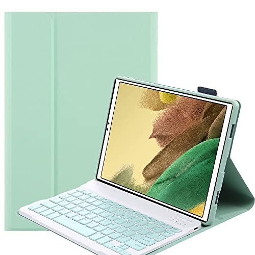 YHFZR Tastatur Hülle for Samsung Tab A7 Lite 8.7, QWERTY Layout Flip Entfernbar Drahtloser Keyboardständer Ledertasche für Samsung Tab A7 Lite 8.7 SM-T225/T220, Grün von YHFZR