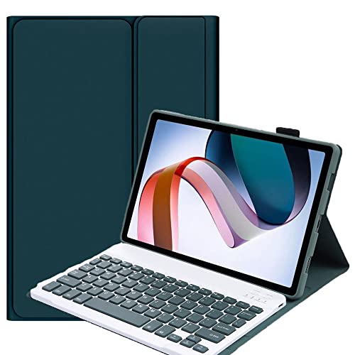 YHFZR Tastatur Hülle for Xiaomi Pad 6/6 Pro, (QWERTY Layout), Ultradünn Flip Entfernbar Drahtloser Keyboardständer Ledertasche für Xiaomi Pad 6/6 Pro 11 Zoll, Grün von YHFZR