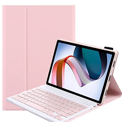 YHFZR Tastatur Hülle for Xiaomi Pad 6/6 Pro, (QWERTY Layout), Ultradünn Flip Entfernbar Drahtloser Keyboardständer Ledertasche für Xiaomi Pad 6/6 Pro 11 Zoll, Rosa von YHFZR