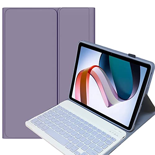 YHFZR Tastatur Hülle for Xiaomi Pad 6/6 Pro, (QWERTY Layout), Ultradünn Flip Entfernbar Drahtloser Keyboardständer Ledertasche für Xiaomi Pad 6/6 Pro 11 Zoll, Violett von YHFZR