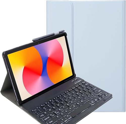 YHFZR Tastatur Hülle for iPad Air 11 Zoll M2 2024, (QWERTY Layout), Ultradünn Flip Entfernbar Drahtloser Keyboardständer Ledertasche für iPad Air 11 Zoll M2 2024, Blau von YHFZR