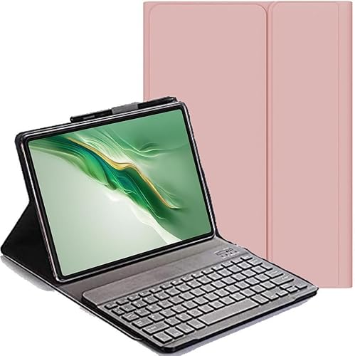 YHFZR Tastatur Hülle for iPad Air 13 Zoll M2 2024, (QWERTY Layout), Ultradünn Flip Entfernbar Drahtloser Keyboardständer Ledertasche für iPad Air 13 Zoll M2 2024, Rosa von YHFZR