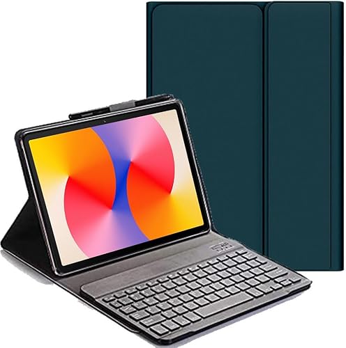 YHFZR Tastatur Hülle for iPad Pro 11 Zoll M4 2024, (QWERTY Layout), Ultradünn Flip Entfernbar Drahtloser Keyboardständer Ledertasche für iPad Pro 11 Zoll M4 2024, Grün von YHFZR